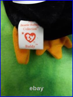 Ty Beanie Babies Baldy the Eagle 1996 Retired Errors Rare