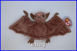 Ty Beanie Babies Batty Brown Bat 1996 1997 RARE, ERRORS (Retired, Baby)