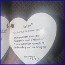 Ty Beanie Babies -Batty Brown Bat 1996 PVC RARE, ERRORS (Retired, Baby) Ty Beanie Babies -Batty Brown Bat 1996 PVC RARE, ERRORS (Retired, Baby)