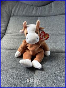 Ty Beanie Babies Bessie The Cow 1995 4th Generation MWMT (RARE)