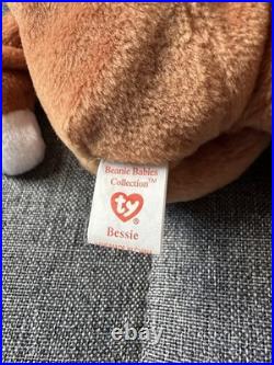 Ty Beanie Babies Bessie The Cow 1995 4th Generation MWMT (RARE)
