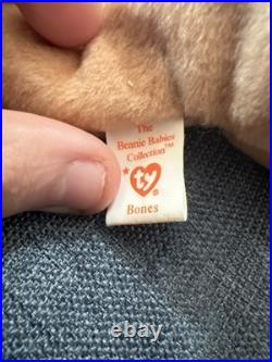 Ty Beanie Babies Bones The Dog. Rare With Errors