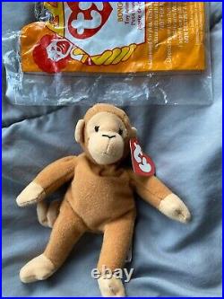 Ty Beanie Babies Bongo Monkey 1993 Rare Retired Collectible Original Bag & Tag