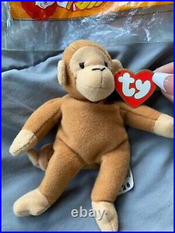 Ty Beanie Babies Bongo Monkey 1993 Rare Retired Collectible Original Bag & Tag