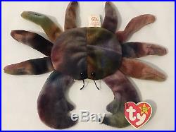 Ty Beanie Babies CLAUDE THE CRAB Ultra RARE Tag with ERRORS RETIRED