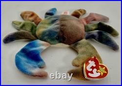 Ty Beanie Babies CLAUDE the Crab RARE Retired VERY COLORFUL KR, 9 ERRORS, PVC Ty Beanie Babies CLAUDE the Crab RARE Retired VERY COLORFUL KR, 9 ERRORS, PVC
