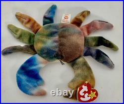 Ty Beanie Babies CLAUDE the Crab RARE Retired VERY COLORFUL KR, 9 ERRORS, PVC Ty Beanie Babies CLAUDE the Crab RARE Retired VERY COLORFUL KR, 9 ERRORS, PVC