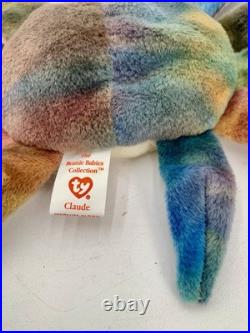 Ty Beanie Babies CLAUDE the Crab RARE Retired VERY COLORFUL KR, 9 ERRORS, PVC Ty Beanie Babies CLAUDE the Crab RARE Retired VERY COLORFUL KR, 9 ERRORS, PVC