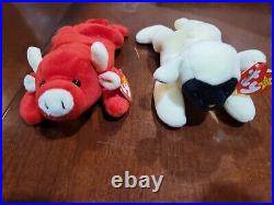 Ty Beanie Babies Chops And Tabasco RARE P. V. C Pellets Mint Never Played With