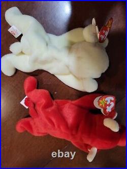 Ty Beanie Babies Chops And Tabasco RARE P. V. C Pellets Mint Never Played With