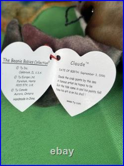 Ty Beanie Babies Claude The Crab 1996 Vintage Excellent Condition Rare Errors