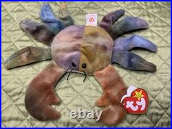 Ty Beanie Babies Claude The Crab DOB 9/3/1996 Mint Condition! Rare Tag Errors