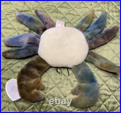 Ty Beanie Babies Claude The Crab DOB 9/3/1996 Mint Condition! Rare Tag Errors