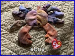Ty Beanie Babies Claude The Crab DOB 9/3/1996 Mint Condition! Rare Tag Errors
