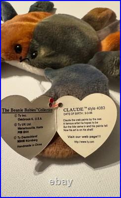Ty Beanie Babies Claude the Crab RARE ERRORS