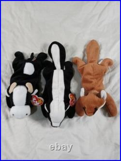 Ty Beanie Babies Collection 3 rare vintage 93'/ 95'/ 96' Plush w tags Bundle