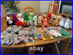 Ty Beanie Babies Collection of 30, RARE, Many with Errors, Mint One Owner