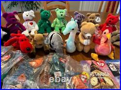 Ty Beanie Babies Collection of 30, RARE, Many with Errors, Mint One Owner
