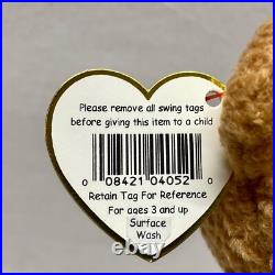 Ty Beanie Babies Curly Bear DOB April 1996 Hang/93 Tush Tag Errors Rare HTF 4052