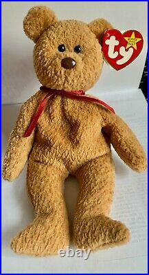 Ty Beanie Babies Curly Bear Rare Multiple Prized Tag Errors! #4052 Tag Retired