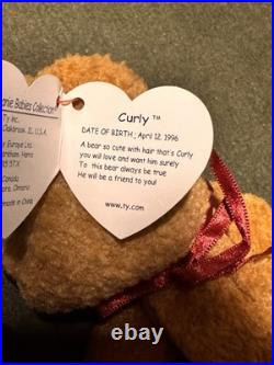 Ty Beanie Babies Curly The Bear Plush Toy 4052 EXTREMELY RARE WITH ERRORS