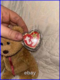 Ty Beanie Babies Curly The Bear Plush Toy 4052 Rare Defects