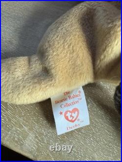 Ty Beanie Babies Derby The Horse 1995 Yarn Mane RARE 11 ERRORS PVC Pellets
