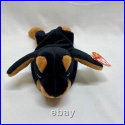 Ty Beanie Babies Doby 4110 Doberman Dog 1996 Retired PVC Pellets Rare Vtg Plush