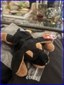 Ty Beanie Babies Doby the Doberman 1996 with Hang Tag PVC PELLETS RARE