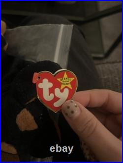 Ty Beanie Babies Doby the Doberman 1996 with Hang Tag PVC PELLETS RARE
