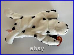 Ty Beanie Babies Dotty the Dalmatian Rare, Retired with PVC Pellets