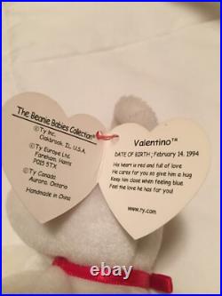 Ty Beanie Babies EXTREMELY RARE WITH ERRORS 1994 VALENTINO