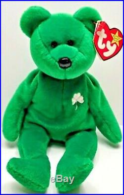 Ty Beanie Babies Erin The Green Irish Bear Rare With Errors MT-NWT VTG 1997