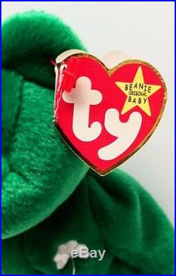 Ty Beanie Babies Erin The Green Irish Bear Rare With Errors MT-NWT VTG 1997