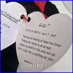 Ty Beanie Babies Gigi Black Poodle Dog 1997 1998 RARE, ERRORS Retired, Baby 6