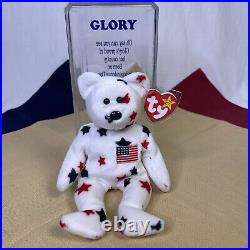 Ty Beanie Babies Glory USA? Bear Plush Toy Red White & Blue Rare With Errors