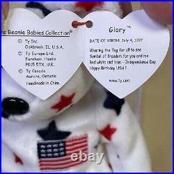 Ty Beanie Babies Glory USA? Bear Plush Toy Red White & Blue Rare With Errors