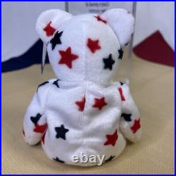 Ty Beanie Babies Glory USA? Bear Plush Toy Red White & Blue Rare With Errors