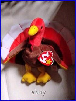 Ty Beanie Babies Gobbles The Turkey 1996 Rare & Has Errors