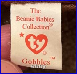 Ty Beanie Babies Gobbles The Turkey 1996 Tag Errors Mint Retired Rare (original)