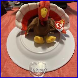 Ty Beanie Babies Gobbles Turkey 1996 RARE, ERRORS (Excellent, Retired, Baby)