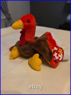 Ty Beanie Babies Gobbles the Turkey, Rare with Tag Errors and PVC Pellets Ty Beanie Babies Gobbles the Turkey, Rare with Tag Errors and PVC Pellets