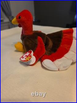 Ty Beanie Babies Gobbles the Turkey, Rare with Tag Errors and PVC Pellets Ty Beanie Babies Gobbles the Turkey, Rare with Tag Errors and PVC Pellets