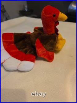 Ty Beanie Babies Gobbles the Turkey, Rare with Tag Errors and PVC Pellets Ty Beanie Babies Gobbles the Turkey, Rare with Tag Errors and PVC Pellets