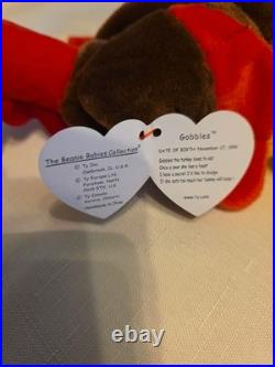 Ty Beanie Babies Gobbles the Turkey, Rare with Tag Errors and PVC Pellets Ty Beanie Babies Gobbles the Turkey, Rare with Tag Errors and PVC Pellets