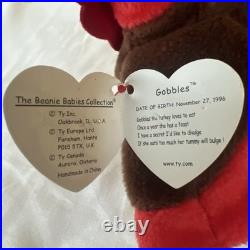 Ty Beanie Babies Gobbles the Turkey Ultra Rare with All the Tag Errors- Retired