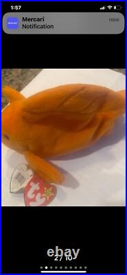 Ty Beanie Babies Goldie the Goldfish 4023 PVC Pellets RARE Mint Ty Beanie Babies Goldie the Goldfish 4023 PVC Pellets RARE Mint