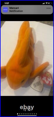 Ty Beanie Babies Goldie the Goldfish 4023 PVC Pellets RARE Mint Ty Beanie Babies Goldie the Goldfish 4023 PVC Pellets RARE Mint