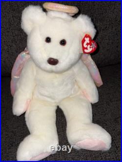Ty Beanie Babies Halo The Angel Bear Retired Toy Plush with Tag. RARE BROWN NOSE Ty Beanie Babies Halo The Angel Bear Retired Toy Plush with Tag. RARE BROWN NOSE