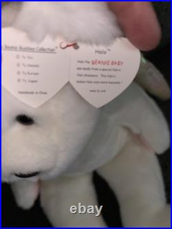 Ty Beanie Babies Halo The Angel Bear Retired Toy Plush with Tag. RARE BROWN NOSE Ty Beanie Babies Halo The Angel Bear Retired Toy Plush with Tag. RARE BROWN NOSE